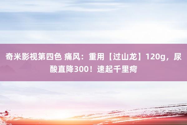 奇米影视第四色 痛风：重用【过山龙】120g，尿酸直降300！速起千里疴