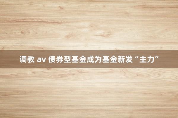 调教 av 债券型基金成为基金新发“主力”