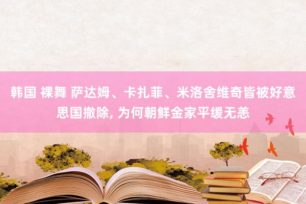 韩国 裸舞 萨达姆、卡扎菲、米洛舍维奇皆被好意思国撤除， 为何朝鲜金家平缓无恙