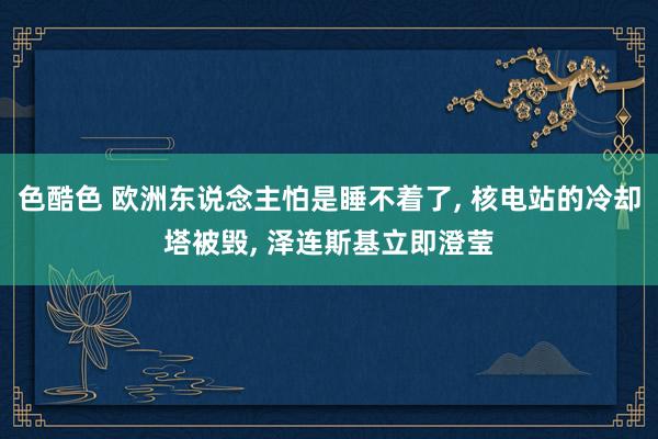 色酷色 欧洲东说念主怕是睡不着了， 核电站的冷却塔被毁， 泽连斯基立即澄莹