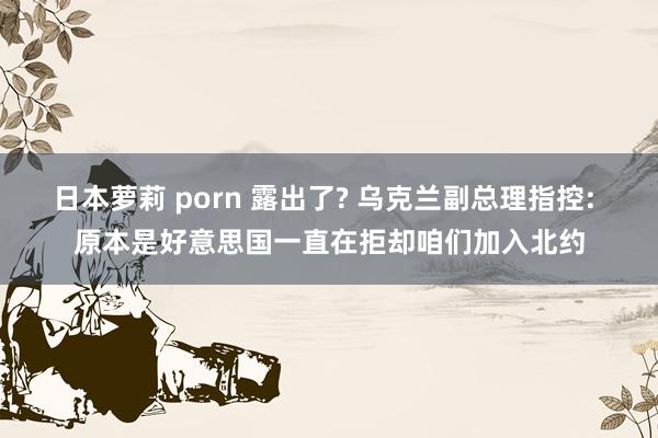 日本萝莉 porn 露出了? 乌克兰副总理指控: 原本是好意思国一直在拒却咱们加入北约