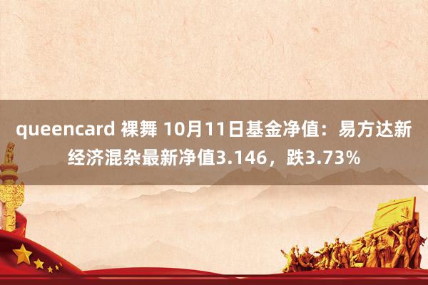 queencard 裸舞 10月11日基金净值：易方达新经济混杂最新净值3.146，跌3.73%