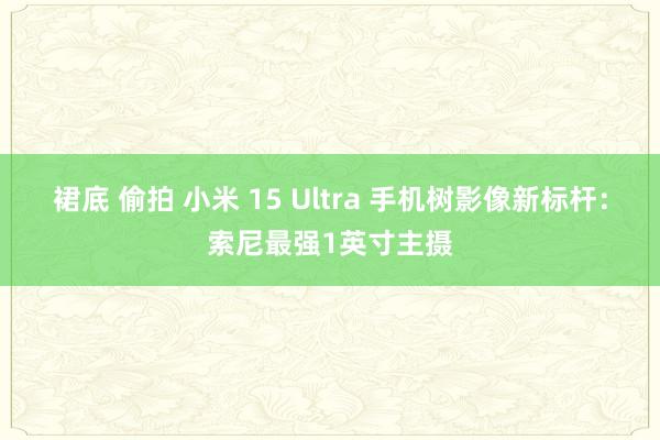 裙底 偷拍 小米 15 Ultra 手机树影像新标杆：索尼最强1英寸主摄