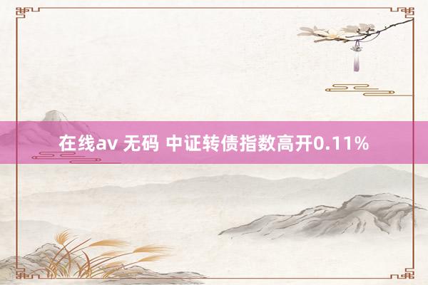 在线av 无码 中证转债指数高开0.11%