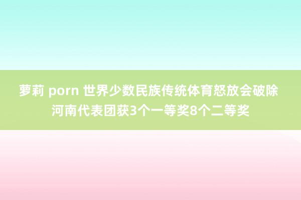 萝莉 porn 世界少数民族传统体育怒放会破除 河南代表团获3个一等奖8个二等奖