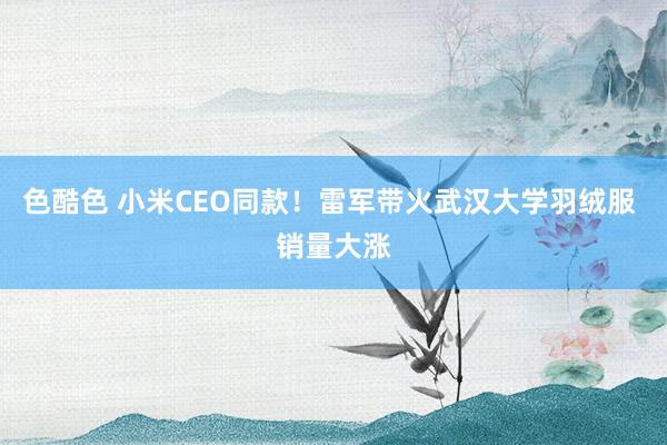 色酷色 小米CEO同款！雷军带火武汉大学羽绒服 销量大涨