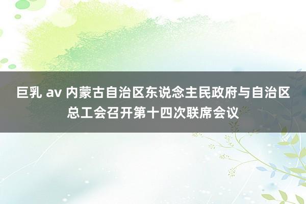 巨乳 av 内蒙古自治区东说念主民政府与自治区总工会召开第十四次联席会议