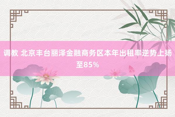 调教 北京丰台丽泽金融商务区本年出租率逆势上扬至85%