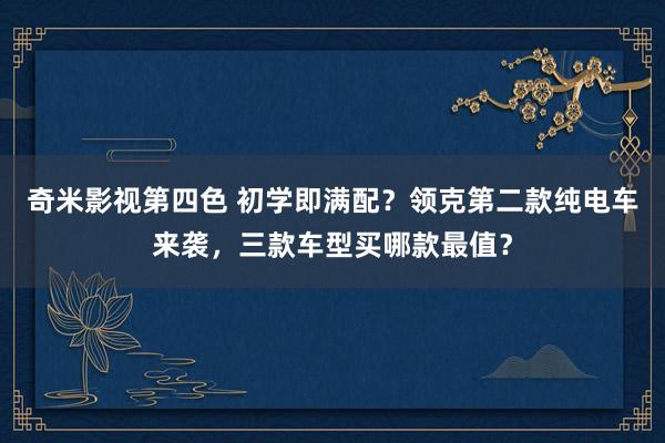 奇米影视第四色 初学即满配？领克第二款纯电车来袭，三款车型买哪款最值？