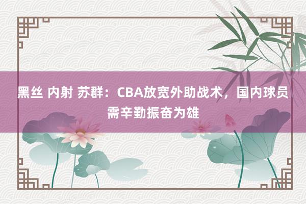 黑丝 内射 苏群：CBA放宽外助战术，国内球员需辛勤振奋为雄