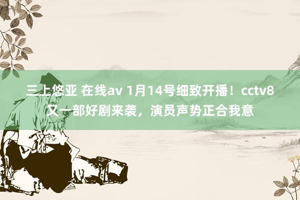 三上悠亚 在线av 1月14号细致开播！cctv8又一部好剧来袭，演员声势正合我意