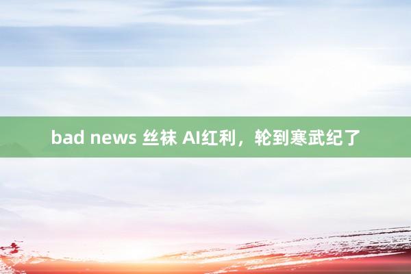 bad news 丝袜 AI红利，轮到寒武纪了